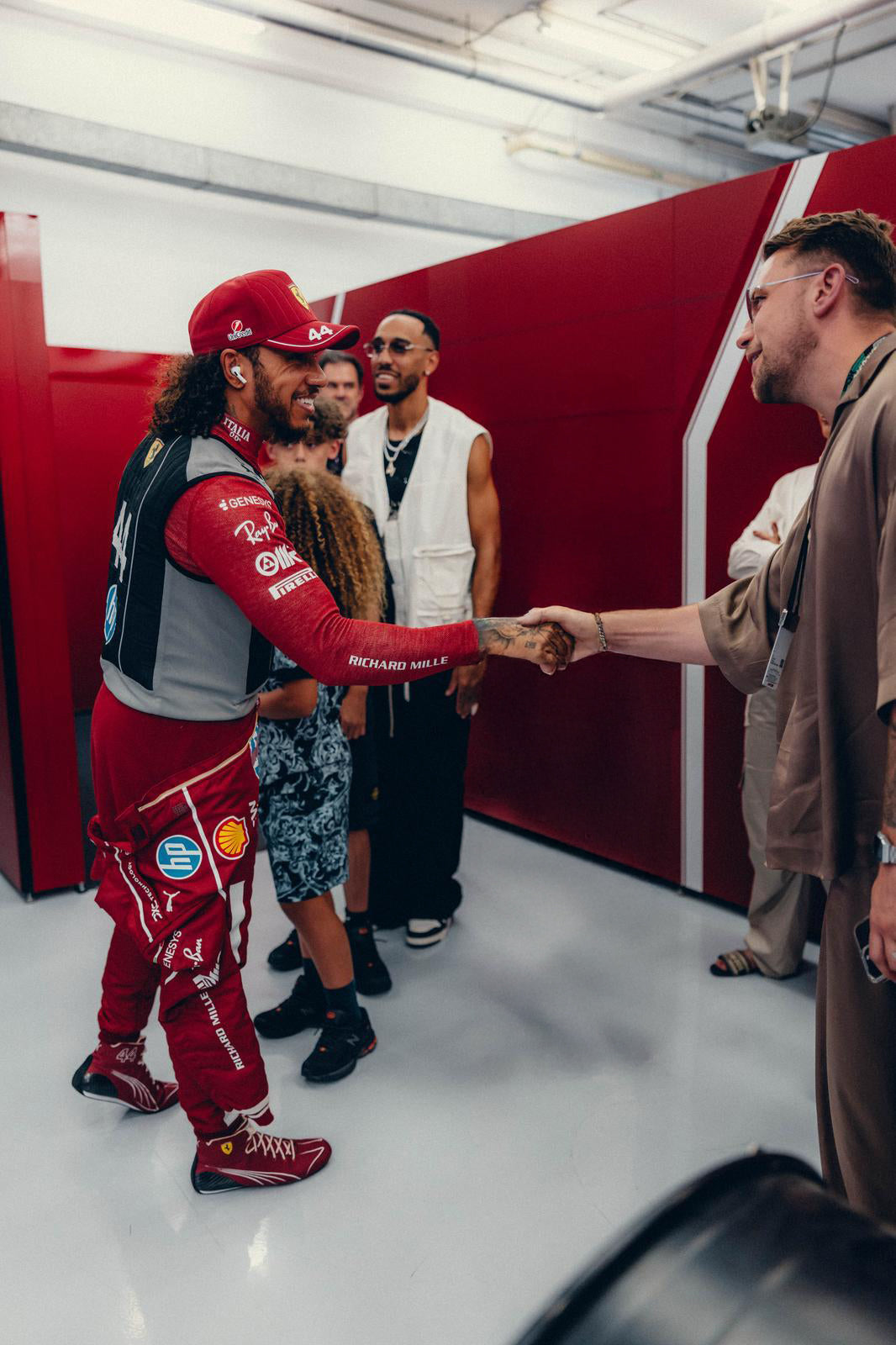 Meeting Lewis Hamilton the Ferrari Team and Pierre Aubameyang in Bahrain